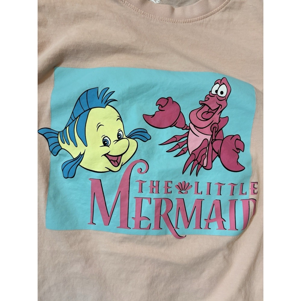 Disney The Little Mermaid Pajama Set Women's 2-Piece Sebastian Pink  Womens XS - Picture 2 of 4